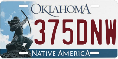 OK license plate 375DNW