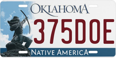 OK license plate 375DOE