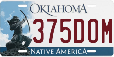OK license plate 375DOM
