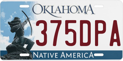 OK license plate 375DPA
