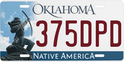 OK license plate 375DPD