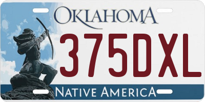 OK license plate 375DXL