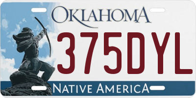 OK license plate 375DYL
