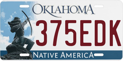 OK license plate 375EDK