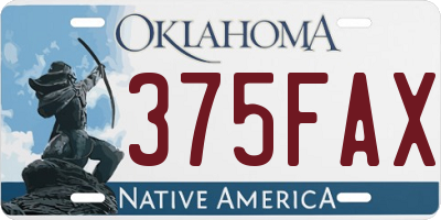 OK license plate 375FAX