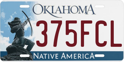 OK license plate 375FCL