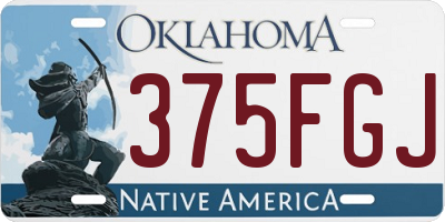 OK license plate 375FGJ
