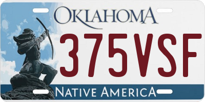 OK license plate 375VSF