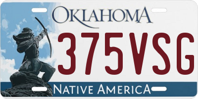 OK license plate 375VSG