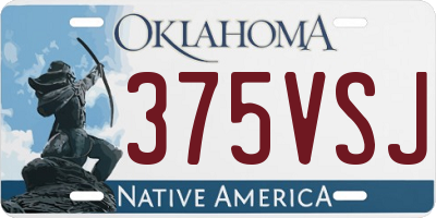 OK license plate 375VSJ