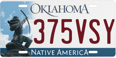 OK license plate 375VSY