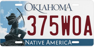 OK license plate 375WOA