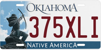 OK license plate 375XLI