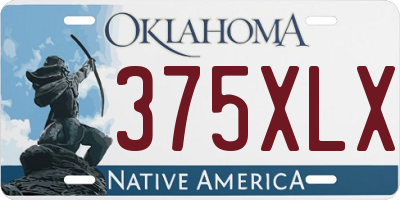 OK license plate 375XLX