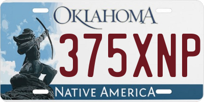 OK license plate 375XNP