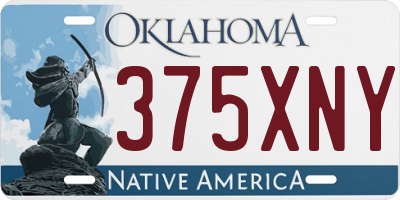 OK license plate 375XNY