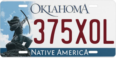 OK license plate 375XOL