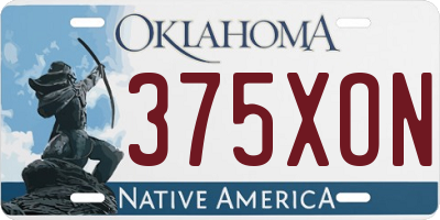 OK license plate 375XON
