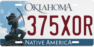 OK license plate 375XOR