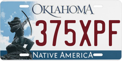 OK license plate 375XPF