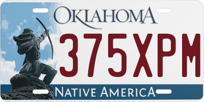 OK license plate 375XPM