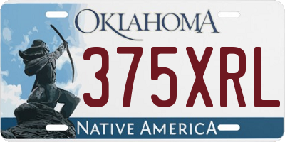 OK license plate 375XRL