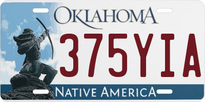 OK license plate 375YIA