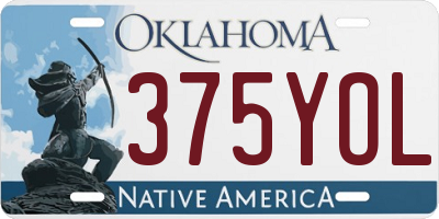 OK license plate 375YOL