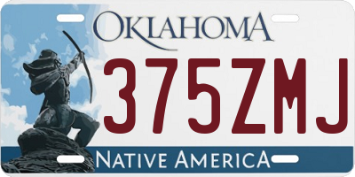OK license plate 375ZMJ
