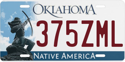 OK license plate 375ZML