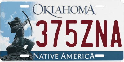 OK license plate 375ZNA