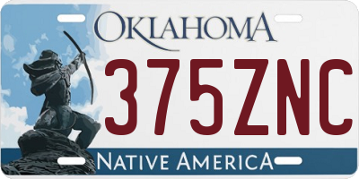 OK license plate 375ZNC