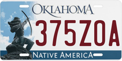 OK license plate 375ZOA