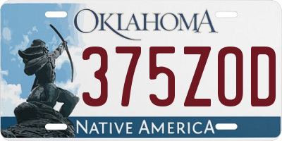 OK license plate 375ZOD