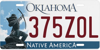 OK license plate 375ZOL