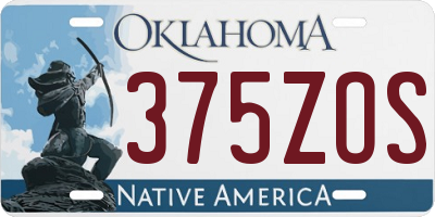 OK license plate 375ZOS