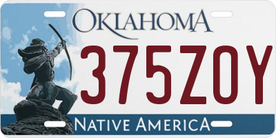 OK license plate 375ZOY