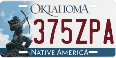 OK license plate 375ZPA