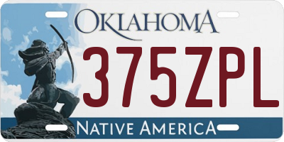 OK license plate 375ZPL