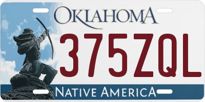 OK license plate 375ZQL