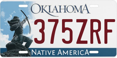 OK license plate 375ZRF