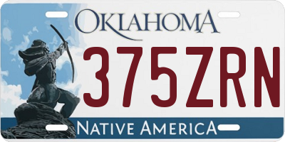 OK license plate 375ZRN