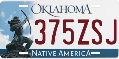 OK license plate 375ZSJ