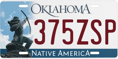 OK license plate 375ZSP