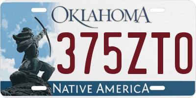 OK license plate 375ZTO