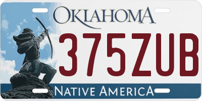 OK license plate 375ZUB