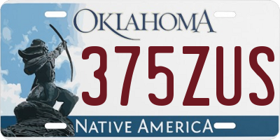 OK license plate 375ZUS