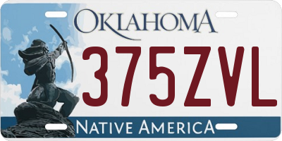 OK license plate 375ZVL