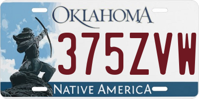 OK license plate 375ZVW