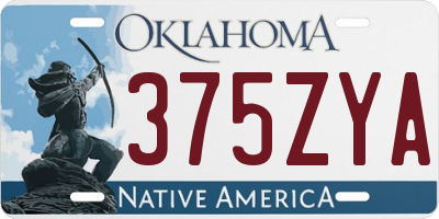 OK license plate 375ZYA